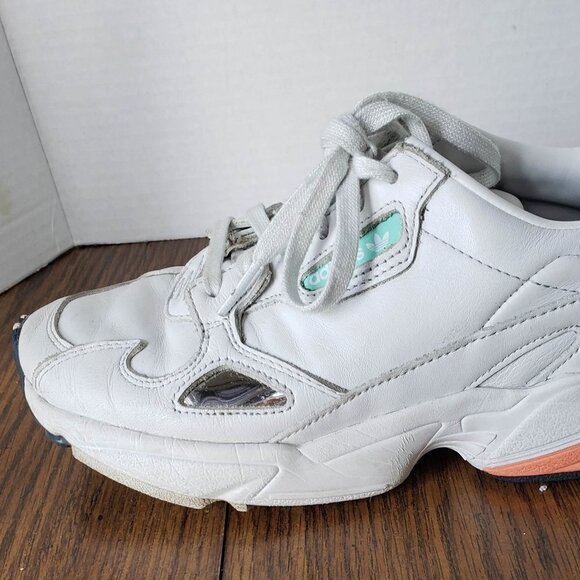 Adidas Originals Falcon Womens Size 6.5 Athletic Shoes White Orange - Picture 8 of 11